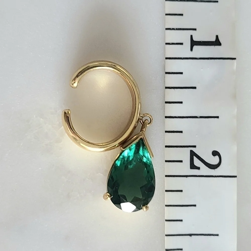 Cornelia Webb 24K Goldplated Quartz Ear Cuff, Emerald, NWT